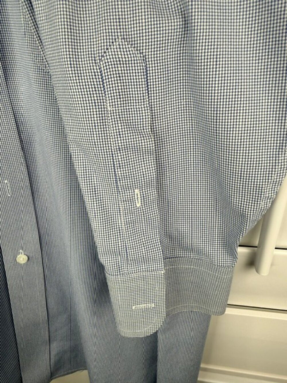2 Roundtree & Yorke Pinpoint Cotton Micro-Check Dress Shirts - Size 15.5/33 - Picture 8 of 13